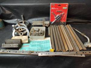 lot 746 image: Belt Lacing Components, Benfield Saw Box, Turbo Torch Attachment, Quick Connect Couplers and Rotary Hand Wheel