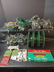 lot 757 image: Assorted Christmas Lights, Light Storage Reels and Components, Tested