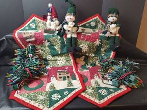 lot 759 image: Holiday Table Runners 36 x 13, Decor and Christmas Lights, Tested