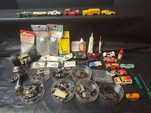 lot 797 image: Slot Car Racing Parts with Accessories and Components