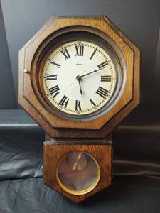 lot 836 image: Erin Wood Wall Clock(needs glass in upper front)
