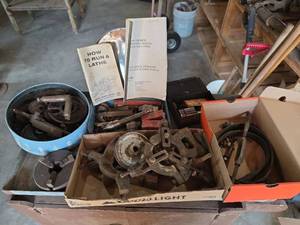 lot 1030 image: Large Lathe Parts and Accessories Lot with Manuals