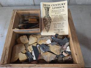 lot 1049 image: Flint Knapping Tools, Stones and Book