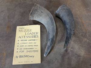 lot 1053 image: Make Muzzle Loader Accessories Book and 2 Horns
