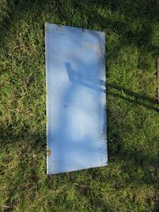 lot 1217 image: 42in x 19in Sheet Metal  Workbench Top with Front Lip and Back Splash