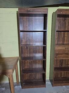 lot 1507 image: Wooden Bookcase 5-Shelf Tall Storage Unit