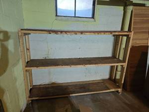 lot 1514 image: 3-Shelf Wood Storage Shelving Unit