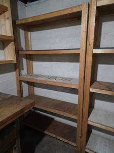 lot 1521 image: Wooden Shelving Unit 4-Shelf Storage Rack