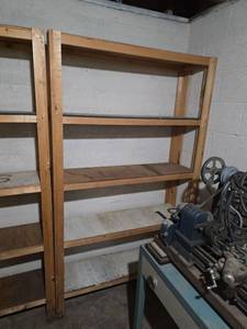 lot 1522 image: 4-Shelf Wood Storage Shelving Unit