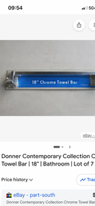 lot 18059 image: Donner Contemporary Collection Chrome Towel Bar 18 inch (missing wall mounting hardware) - Retail $18