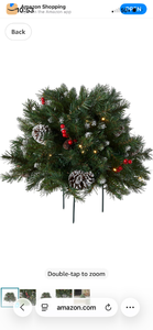 lot 18068 image: Holiday greenery with LED Lights Red Berries Pinecones and Decorations - Retail $50