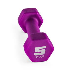 lot 18093 image: CAP Neoprene Magenta 5lb Dumbbell - Retail $6