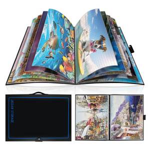 lot 18128 image: ALL4JIG 20.87�28.15 Puzzle Binder �� Space-Saving Storage Folder for 500��1000 Piece Puzzle Collection, Holds 20 Puzzles, HD Film Pockets, Birthday Gift for Mom & Grandma - Retail $47