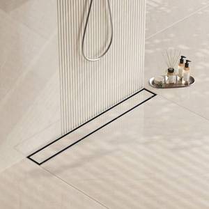 lot 18130 image: Neodrain 36 Brushed Linear Shower Drain,2-in-1 Flat& Tile Insert Cover - Retail $75