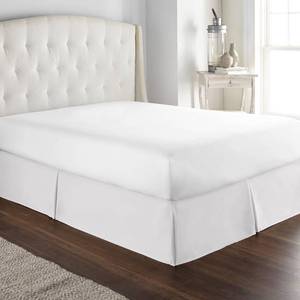 lot 18144 image: HC Collection Bed Skirt, Soft Microfiber Box Spring Cover, Bed Skirting Full Size, 14 Inch Drop, Wrinkle & Fade Resistant - White - Retail $19