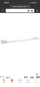 lot 18153 image: Towel Bar White Finish Square End Brackets 24 - Retail $24