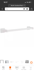 lot 18154 image: White Towel Bar with Square End Brackets 18 - Retail $15