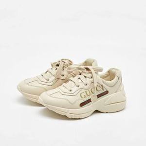 lot 62502 image: Gucci Logo Rhyton Toddler Leather Sneakers Size 25 - Retail - $550.00