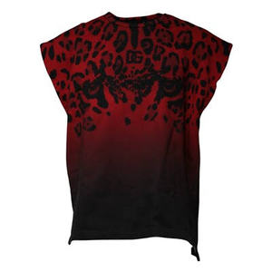 Dolce & Gabbana Red Leopard Print T-Shirt - 50 - Retail - $795.00