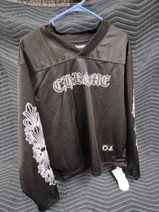 lot 2000 image: Chrome Hearts Black Mesh Long Sleeve Warm Up Jersey - S - Retail-$2299.99
