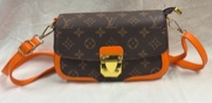 lot 38 image: Brand new Orange Trimmed Shoulder Bag with Monogram Pattern
