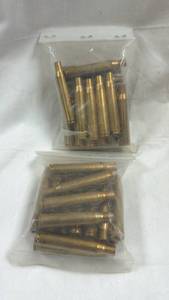 lot 53 image: Winchester Unprimed Brass Rifle Casings - 2 Lots of 20