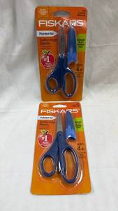lot 67 image: Fiskars Pointed-tip Safety-edge Kids Scissors 5in12cm Ages 4 Lot of 2