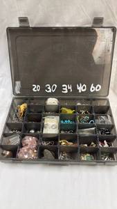 lot 77 image: Jewelry Storage Organizer Box with Assorted Jewelry Lot