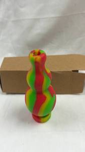 lot 94 image: Silicone Carb Cap - Multi-Bulge Design Red Yellow Green