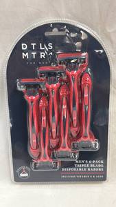 lot 156 image: DTLS MTR Mens 6-Pack Triple Blade Disposable Razors