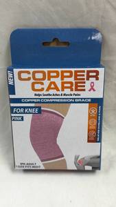 lot 159 image: Copper Care Copper Compression Brace For Knee Pink