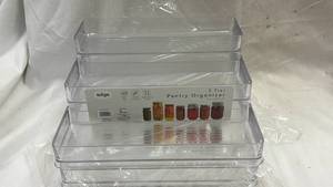 lot 164 image: edge 3 Tier Pantry Organizer 10.4 x 9.25 x 4 E10640-CL - Lot of 2