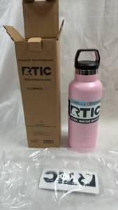 lot 181 image: RTIC 16 oz Water Bottle Flamingo Pink
