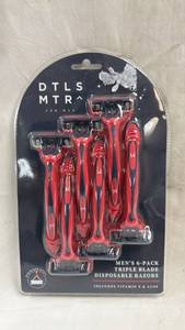 lot 195 image: DTLS MTR Mens 6-Pack Triple Blade Disposable Razors