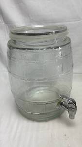 lot 211 image: Glass Barrel Dispenser with Spigot