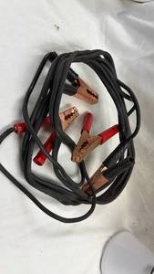 lot 223 image: Booster Cables with Clamps, Black Cable, CopperRed Terminals