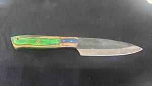 lot 64 image: Chef Knife with Green and Blue Handle