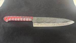 lot 66 image: Kitchen Knife Red Patterned Handle