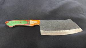 lot 80 image: Cleaver Knife with Multicolor Handle