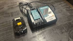 lot 105 image: Makita DC18RC Battery Charger with 18V 5.0Ah Lithium-Ion Battery