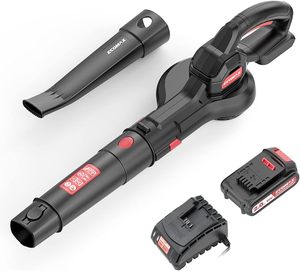 lot 114 image: IN THE BOX - ECOMAX Leaf Blower Cordless, 18V Leaf Blower with 2Ah Battery and Charger