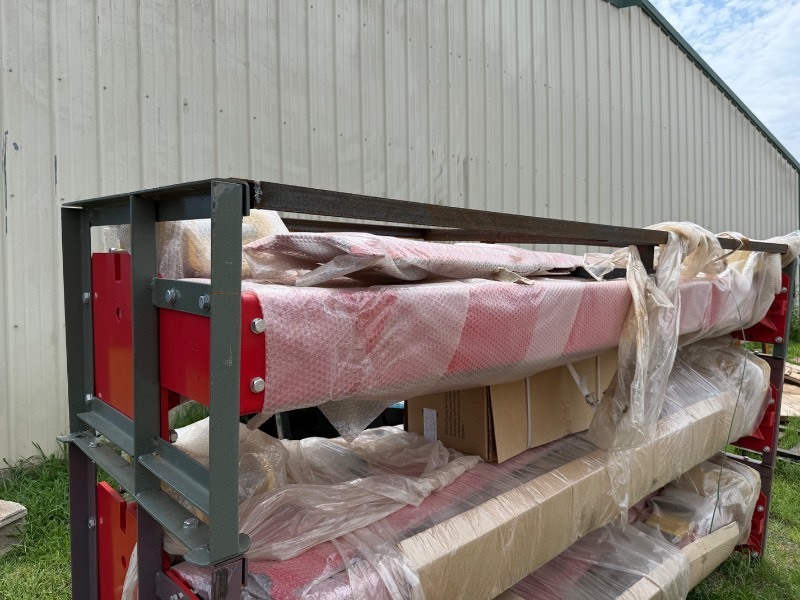 lot 7152 image: Unused AGT 10000lb Two-Post Auto Lift (ATK-B1000) Red In Color