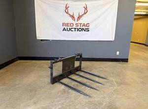 lot 8249 image: Unused JCT Skid Steer Bale Spear with quadruple tines