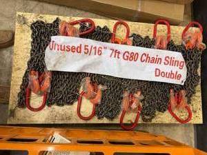 lot 8134 image: Unused Landhonor 7 ft Double Legs Lifting Chain Sling (LHR-G80)