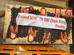 lot 8135 image: Unused Landhonor 7 ft Double Legs Lifting Chain Sling (LHR-G80)