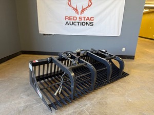 lot 8185 image: Unused JCT 84in Skid Steer Rock Grapple Bucket