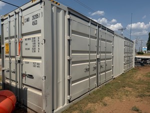 lot 8050 image: First Use 40ft High Cube Container (CIMU2020511) 2 sets of Doors on the Side, One set on rear.