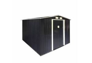 lot 8109 image: Unused Landhonor 6ft x 8ft Galvanized Apex Roof Metal Shed (LHR-MS0608)