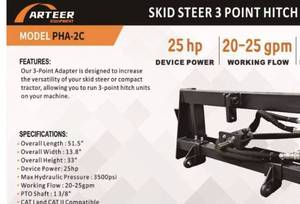 lot 8529 image: Unused Arteer Skid Steer 3 Point Hitch Adapter (PHA-2C)