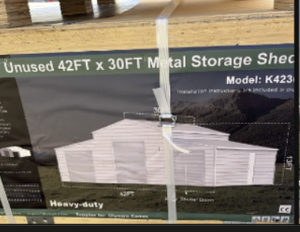 Unused KJ Metal 42x30ft Storage Shed (K4230W)